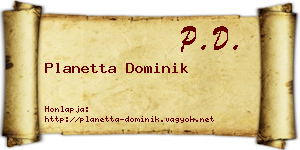 Planetta Dominik névjegykártya